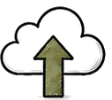 Cloud with an upward arrow, for uploading your P&L