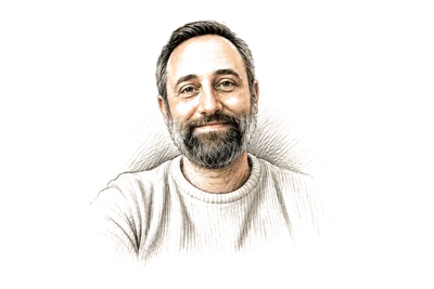 Hand-drawn portrait of Steve Dillberg