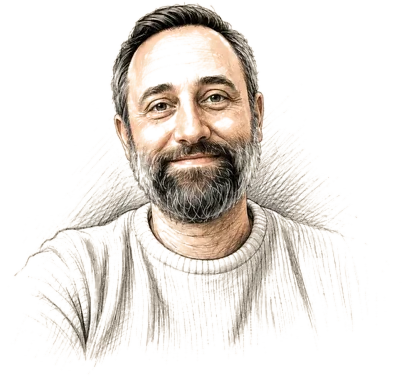 Hand-drawn portrait of Steve Dillberg