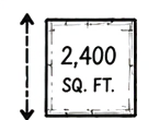 Floor plan marked 2,400 square feet