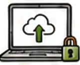 Laptop secure upload with cloud and lock