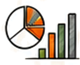 Pie and bar charts representing aggregated insight