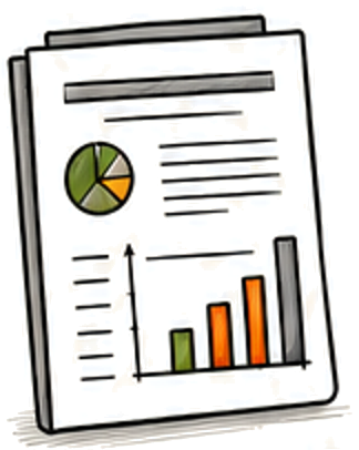 Report pages with charts and analysis